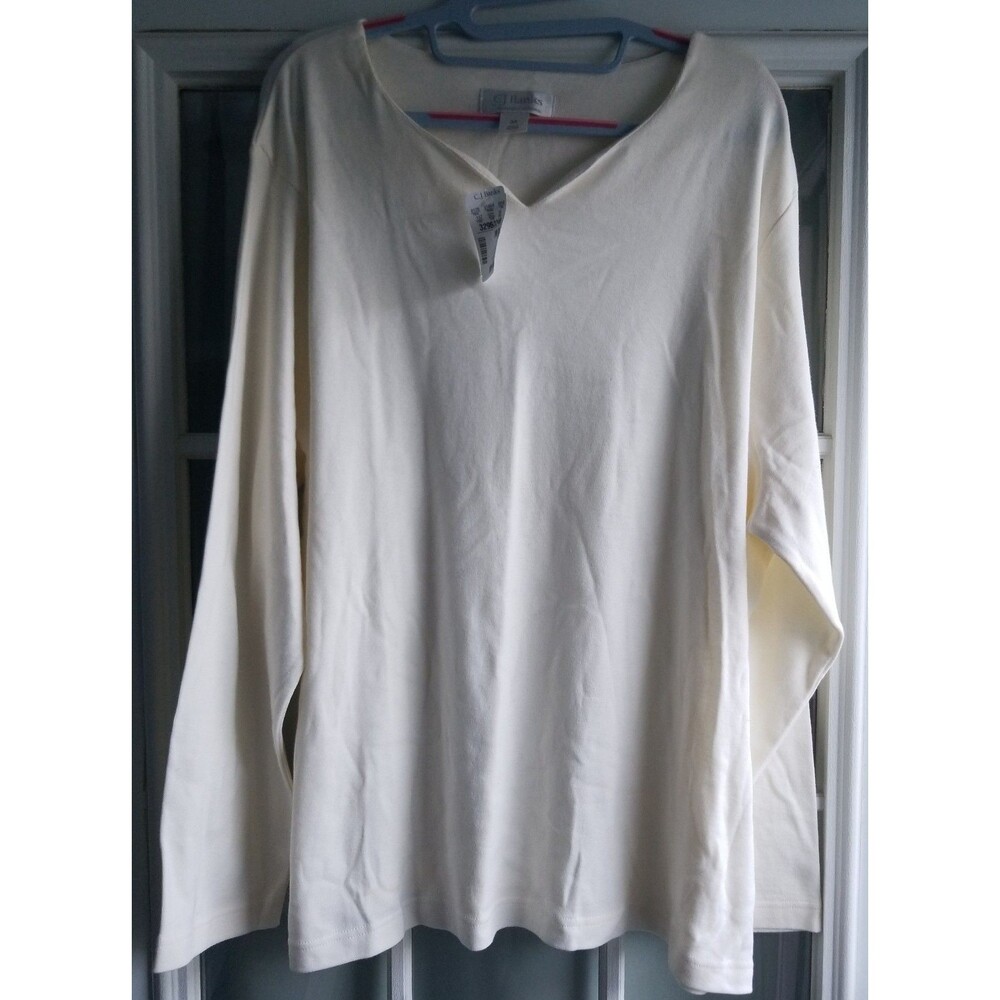 NWT Christopher Banks ivory long sleeved top plus size